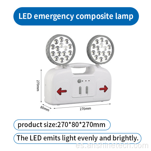 Lámpara LED de emergencia de doble cabezal de alto brillo